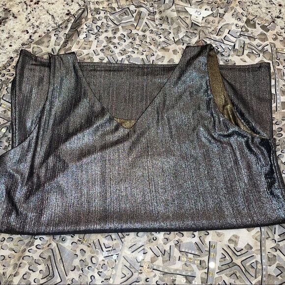 ios SIZE MEDIUM SILVER & GOLD SEQUIN BURNOUT FABRIC JACKET - Picture 7 of 9